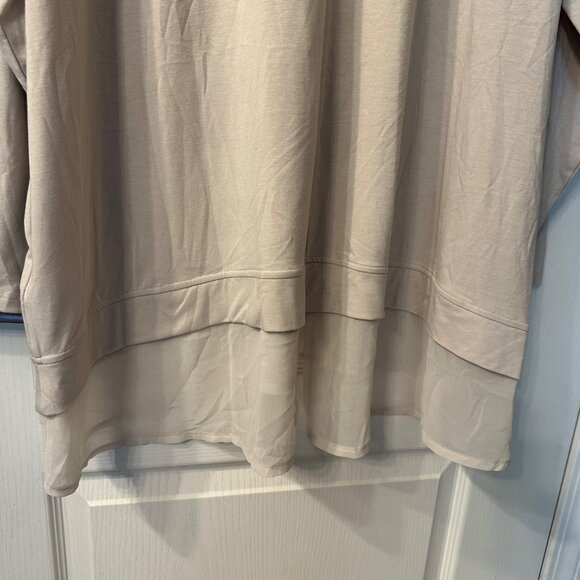 Soft Surroundings | 3X Long Sleeve Tunic Top SCM20 Stretch Sheer Trim Minimalist - Picture 8 of 9